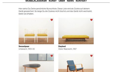 Die "Wishlist" ist da Bildschirmfoto 2025 02 22 um 09 59 16 Buma Möbelklassiker Vintage-Klassiker und Designermöbel Möbel Olten Zürich Schweiz