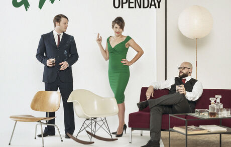 Mad Man & Möbel, Openday Samstag, 24. Oktober 2015 Flyer  Event  A5 Buma Möbelklassiker Vintage-Klassiker und Designermöbel Möbel Olten Zürich Schweiz